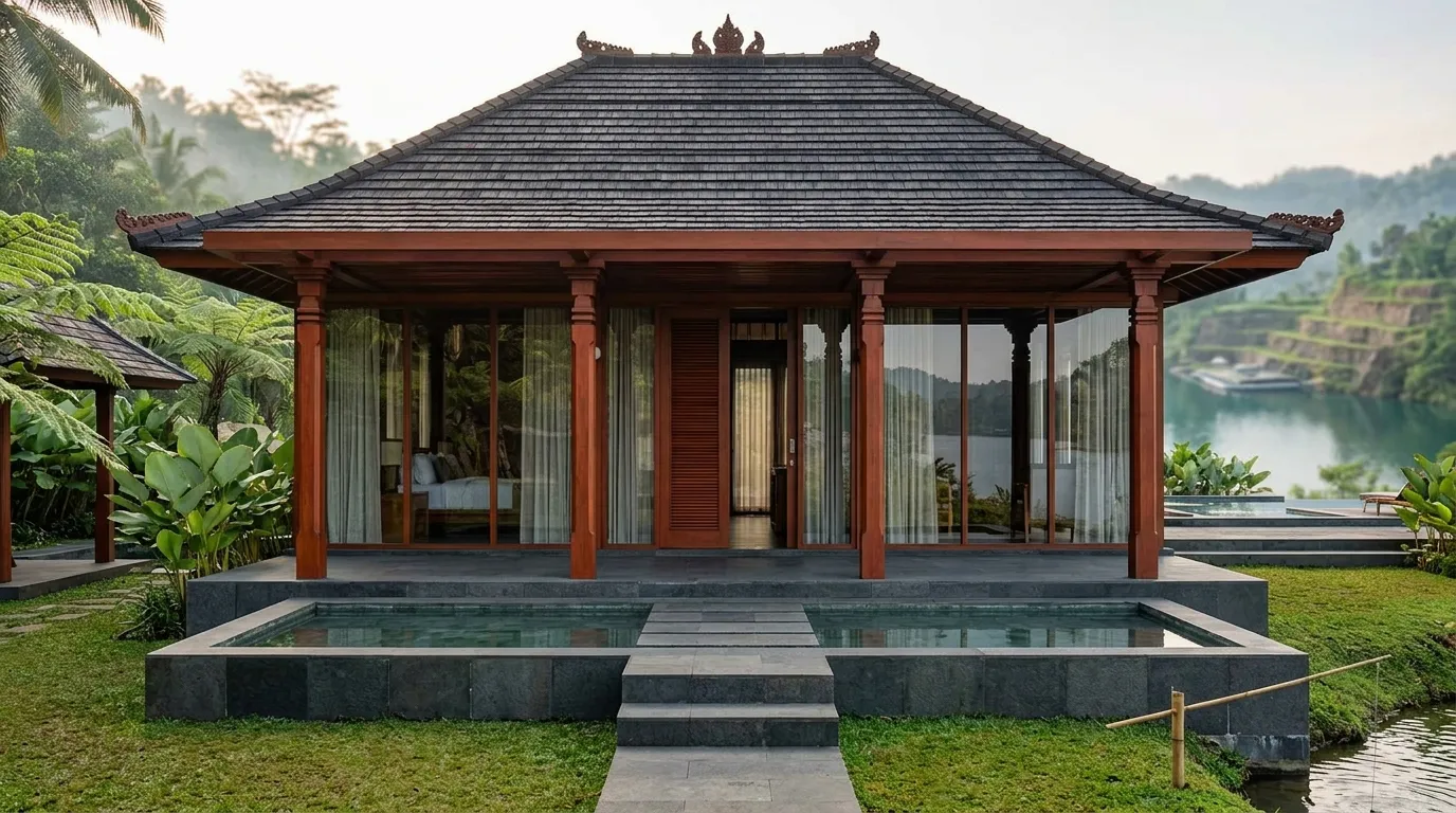 Lakeside Horizon Teak Wood Garden Pavilion