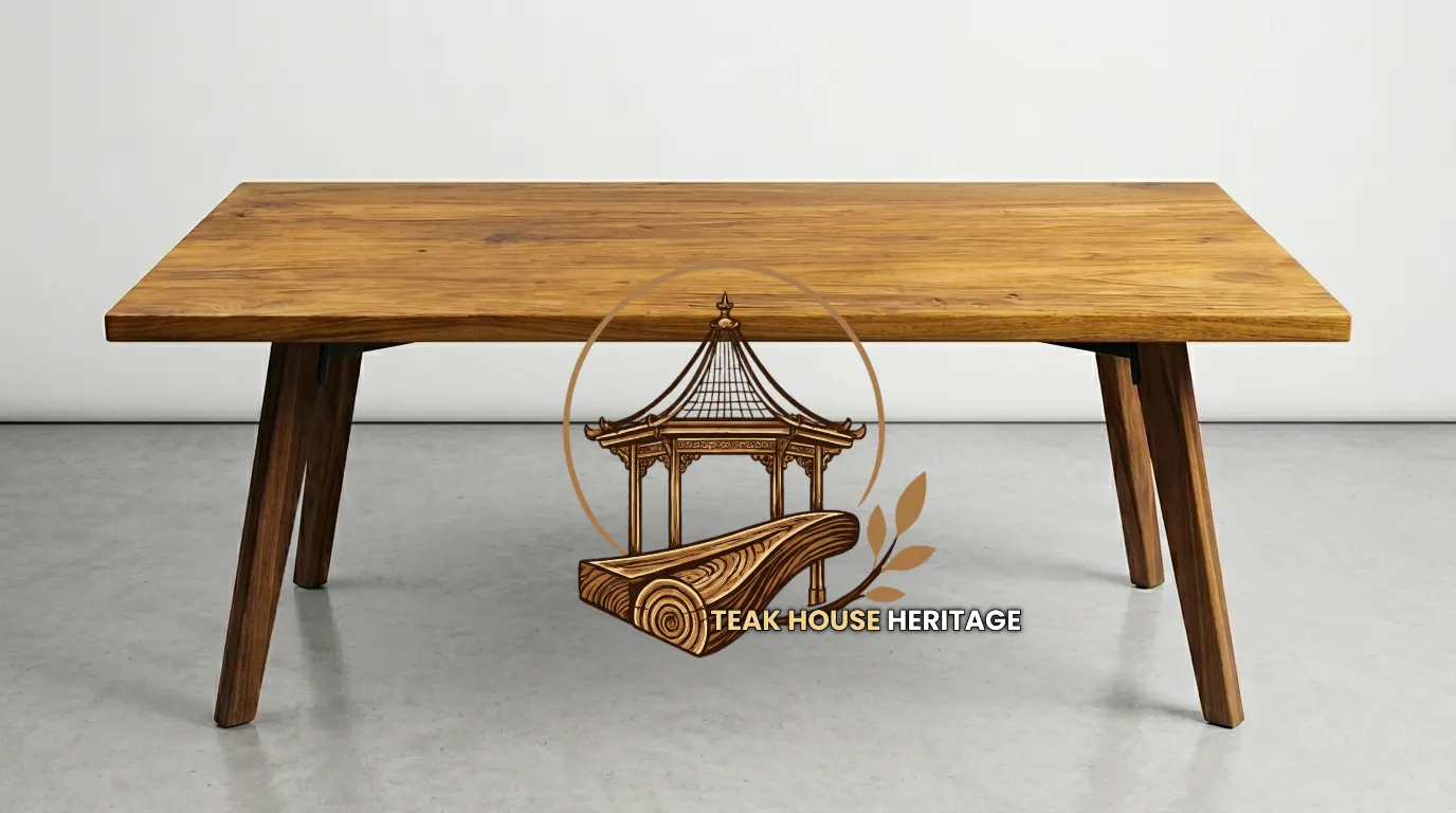 Modern Minimalist Solid Teak Wood Dining Table